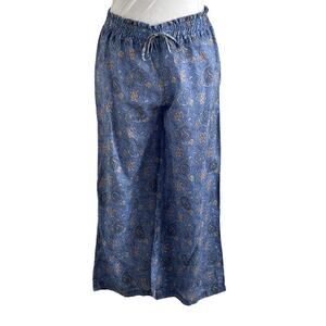 Laurence Tavernier Blue Paisley Lounge Pants | Luxury Pajama Pants I XS